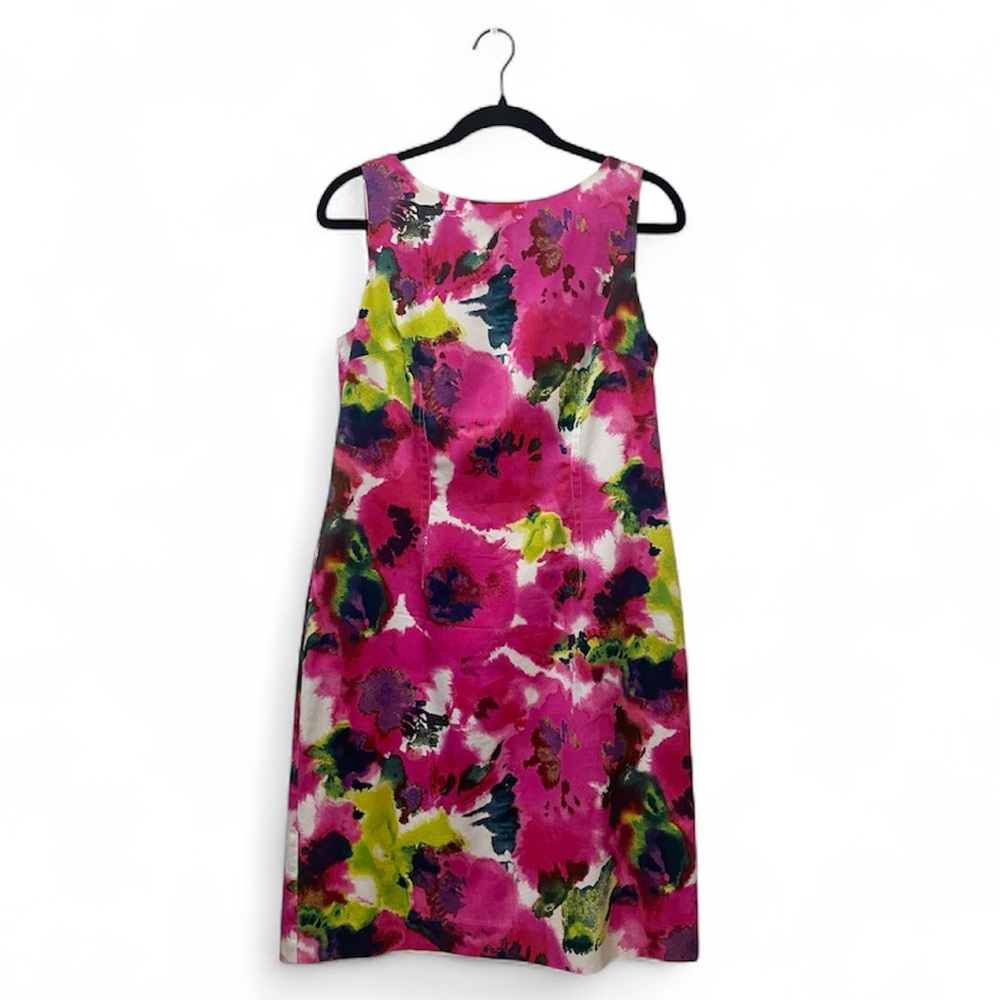 Ann Taylor Vibrant Pink Floral Midi Dress